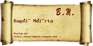 Bagó Márta névjegykártya