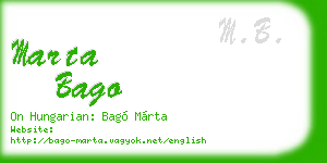 marta bago business card