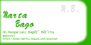 marta bago business card